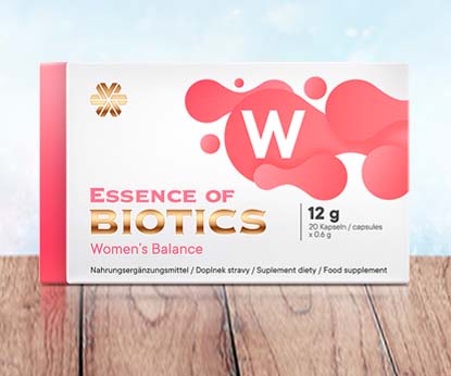 Pflege der Mikrobiota mit dem neuen Produkt Essence of Biotics. Women’s Balance