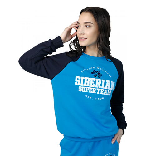 Свитшот женский Siberian Super Team (цвет: голубой; размер: XS) 107024
